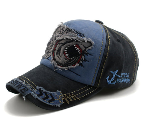 Shark Denim Cap Hip Hop Outdoor Snapback Baseball Caps