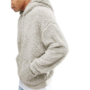 Autumn New Mens Warm Hoodie Fluffy Fleece Hooded Winter Sweatshirts Casual Long Sleeveless Sweatshirt Pullover Fashion