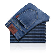 Straight slim-fit stretch jeans