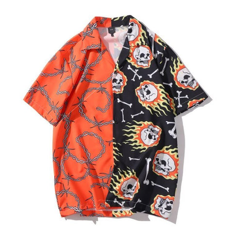 Beach Fashion Loose Harujuku Shirts for Men