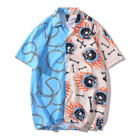 Beach Fashion Loose Harujuku Shirts for Men