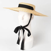 Simple And Fashionable Strappy Straw flat Top Straw Hat Sunshade Straw Straw Hat