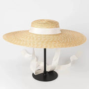 Simple And Fashionable Strappy Straw flat Top Straw Hat Sunshade Straw Straw Hat