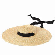 Simple And Fashionable Strappy Straw flat Top Straw Hat Sunshade Straw Straw Hat