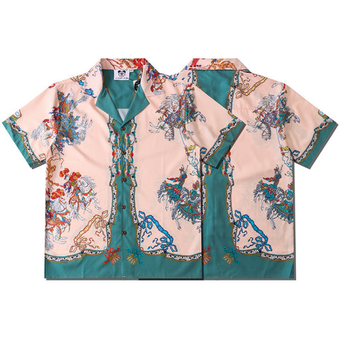 Casual Printed Short Sleeve Shirt Men Street Hawaii Beach Oversize Women Fashion Harujuku Shirts For Men