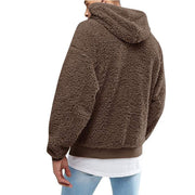 Autumn New Mens Warm Hoodie Fluffy Fleece Hooded Winter Sweatshirts Casual Long Sleeveless Sweatshirt Pullover Fashion