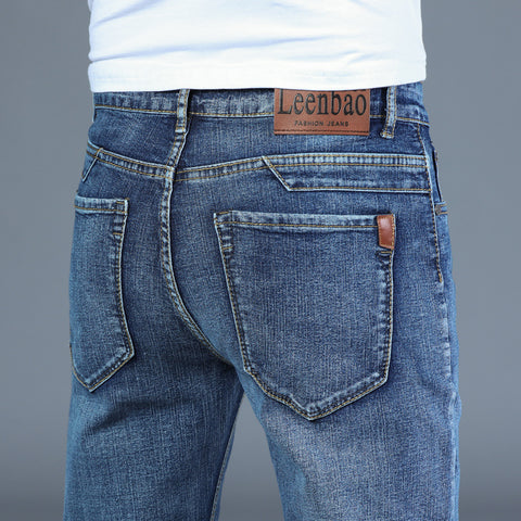 Straight slim-fit stretch jeans