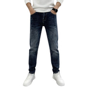 Men's Casual Slim Fit Straight Leg Elastic Jeans