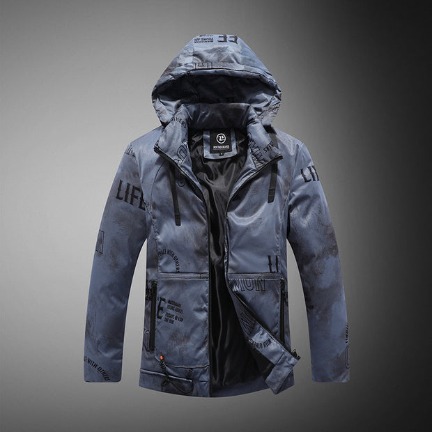 Men Winter Jacket With Velvet Pattern