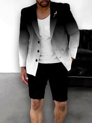 British Style Casual Gradient Color Suit Shorts Suit Men